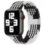 iLike Apple Watch 38/40/41mm pletený textilný remienok čierno-biely