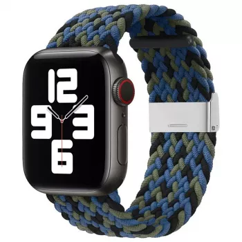 iLike Apple Watch 38/40/41mm pletený textilný remienok modrý