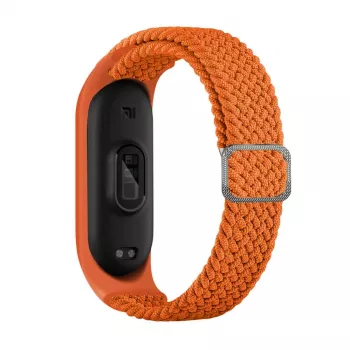 iLike pletený textilný remienok pre Xiaomi Mi Band 3/4/5/6 - oranžový
