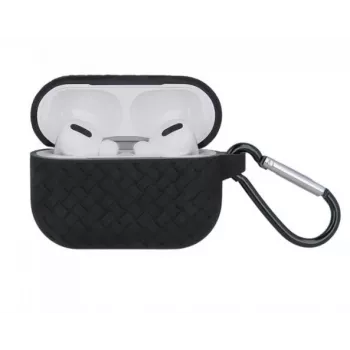iLike pletené silikónové puzdro pre Apple AirPods Pro - čierna