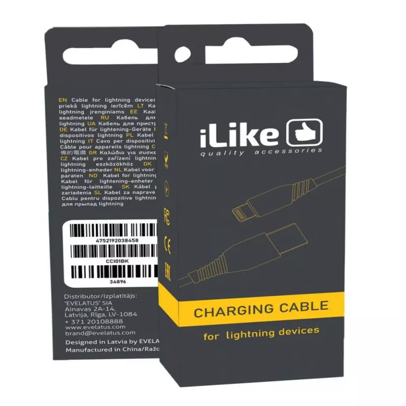 iLike nabíjací kábel pre Lightning zariadenia CCI01 čierny
