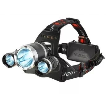 iLike CP-HDL-BK predné svetlo, čelová lampa, 3x LED CREE lampa, silné diaľkové svetlo, čierna