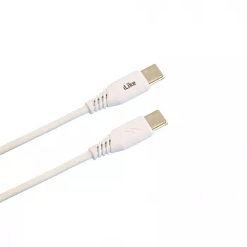 iLike Evelatus nabíjací kábel USB-C na USB-C CTT01 biely 1m