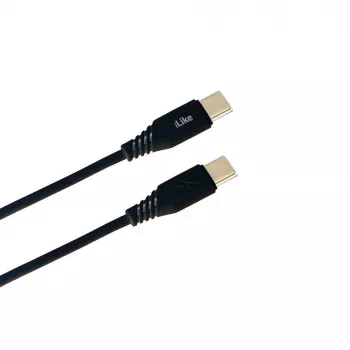 iLike Evelatus USB-C na USB-C nabíjací kábel CTT01 čierny 1m 60W
