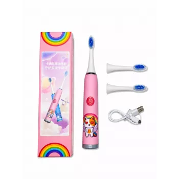 iLike Kids W3 elektrická zubná kefka (na batérie) +3 nástavce ružová