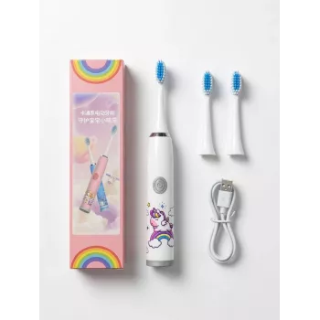 iLike Kids W3 elektrická zubná kefka (na batérie) +3 nástavce biela