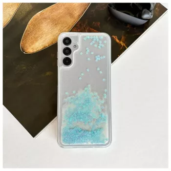 iLike Samsung Galaxy A14 5G silikónové puzdro Water Glitter modré