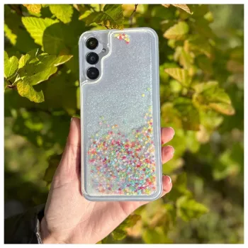iLike Samsung Galaxy A14 5G silikónové puzdro Water Glitter Rainbow