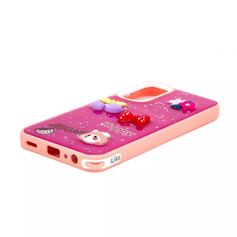 iLike Samsung Galaxy A15 Epoxy Cartoon kryt ružovočervený