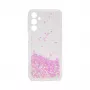 iLike Samsung Galaxy A15 silikónové puzdro Water Glitter svetloružové
