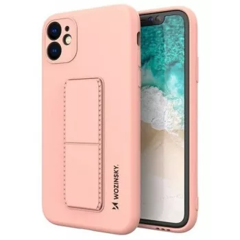 iLike Samsung Galaxy A22 5G puzdro s podpierkou silikónové stojanové puzdro ružová