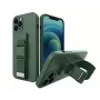 iLike Samsung Galaxy A22 5G Rope Case Gel TPU Airbag puzdro s lankom tmavozelené