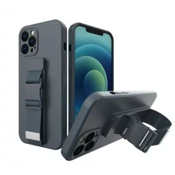 iLike Samsung Galaxy A22 5G Rope Case Gel TPU Airbag Case Cover s popruhom cez rameno tmavomodrá