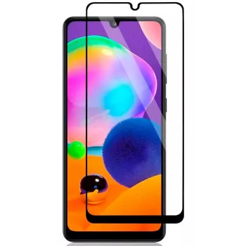 iLike Samsung Galaxy A31 2.5D čierny rám Full Glue tvrdené sklo ochranná fólia displeja
