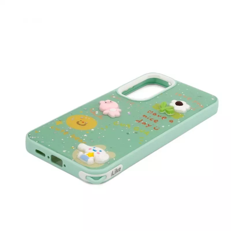 iLike Samsung Galaxy A35 Epoxy Cartoon kryt svetlozelený