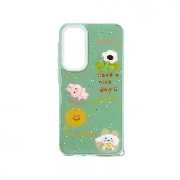 iLike Samsung Galaxy A35 Epoxy Cartoon kryt svetlozelený