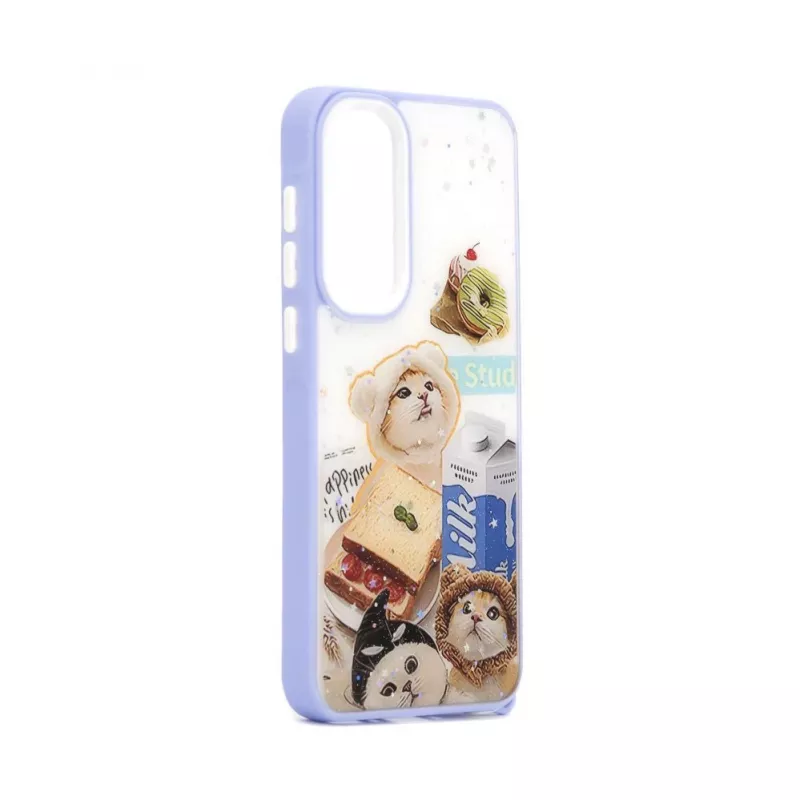 iLike Samsung Galaxy A35 Epoxy Cartoon kryt biely modrý