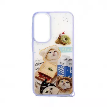 iLike Samsung Galaxy A55 Epoxy Cartoon kryt biely modrý