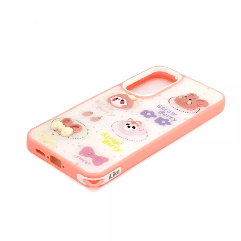 iLike Samsung Galaxy A55 Epoxy Cartoon kryt biely ružový