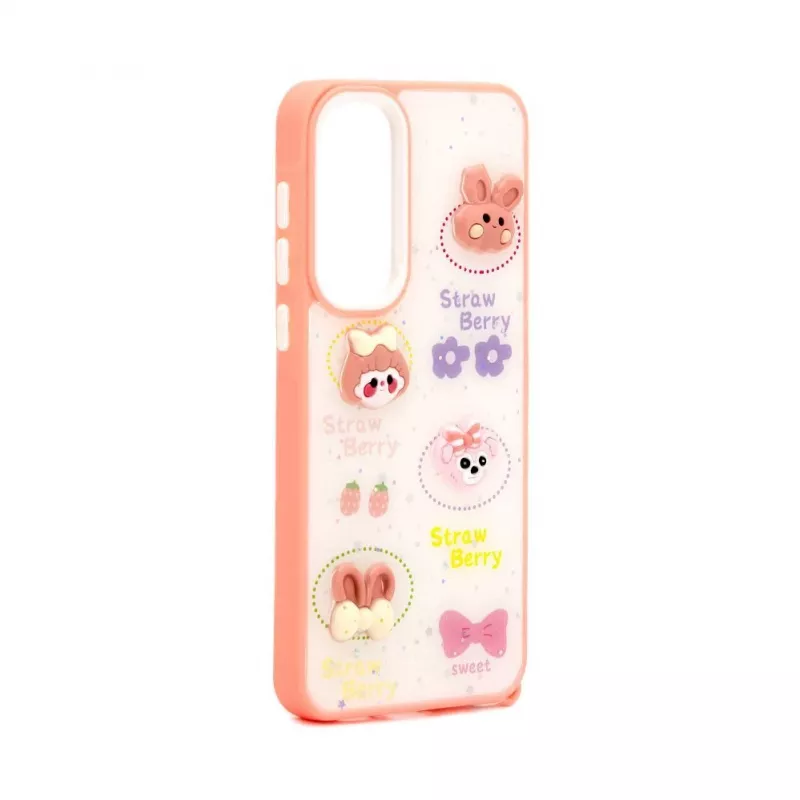 iLike Samsung Galaxy A55 Epoxy Cartoon kryt biely ružový