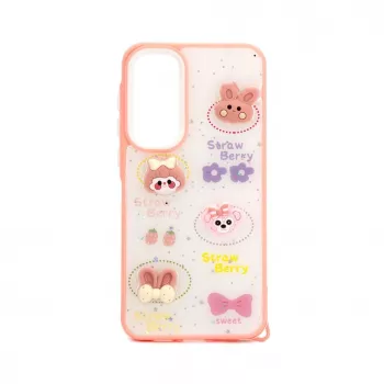 iLike Samsung Galaxy A55 Epoxy Cartoon kryt biely ružový