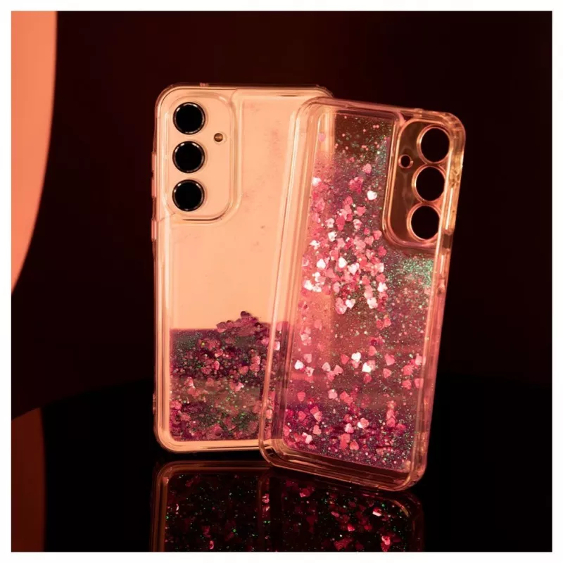 iLike Samsung Galaxy A55 silikónové puzdro Water Glitter ružová