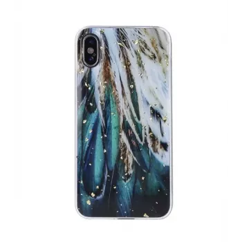 iLike Samsung Gold Glam puzdro pre Samsung Galaxy A53 5G - dizajn pierok, transparentné so zlatými akcentmi