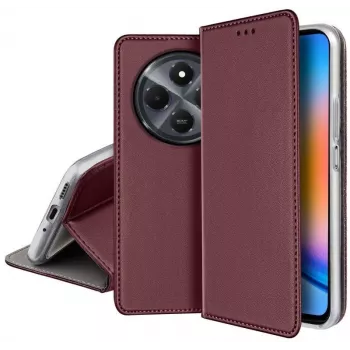 iLike Smart Magnet puzdro pre Xiaomi Redmi 14C 4G/14C 5G/Redmi A4/POCO C75 - bordová