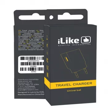 iLike cestovná nabíjačka ITC01 biela - 5W USB-A nástenná nabíjačka s EU konektorom