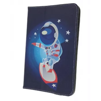 iLike univerzálne Cosmonaut puzdro na tablet pre 9-10 palcové tablety, PU koža, viacfarebné, funkcia stojana, elastický pás, mikrovláknová vnútorná podšívka