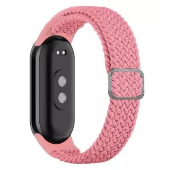 iLike Universal Mi Band 8 náramok pletený textilný remienok ružový