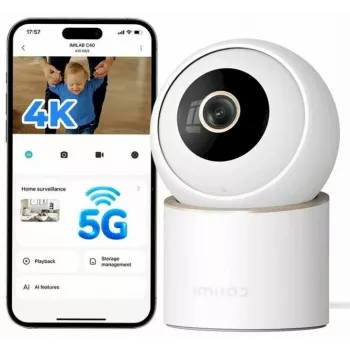 IMILAB C40 bezpečnostná kamera do domácnosti, 2.5K QHD, 360° otáčanie, nočné videnie, biela