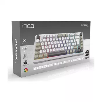 INCA herná klávesnica RGB GraySwitch USB-C/BT 2,00 m biela (IKG-455)