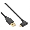 InLine Micro-USB 2.0 kábel, USB-A konektor samec na Micro-B konektor samec zahnutý, pozlátené kontakty, 0,5 m