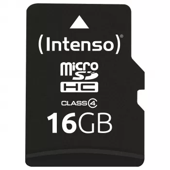 Intenso 16GB MicroSDHC Class 4 pamäťová karta s SD adaptérom, až 21 MB/s rýchlosť čítania, čierna