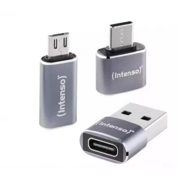 Intenso 3-in-1 USB-C multiport adaptér, USB-C na USB-A, USB-C, Micro USB, 480 Mbit/s, 60W PD, čierna