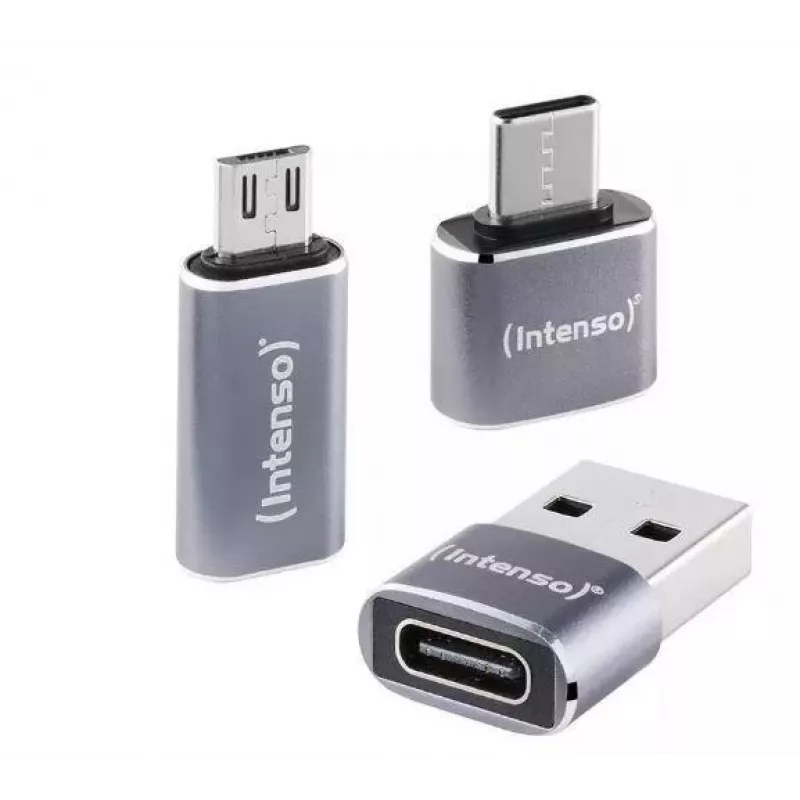 Intenso 3-in-1 USB-C multiport adaptér, USB-C na USB-A, USB-C, Micro USB, 480 Mbit/s, 60W PD, čierny