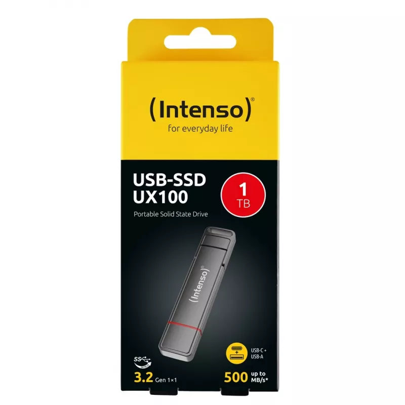 Intenso UX100 1TB externé SSD, USB 3.2 Gen 1, čierna