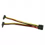 Inter-Tech Molex na 2x SATA napájací 90° adaptér kábel, 0,15 m
