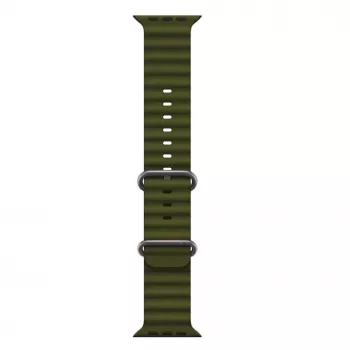 iWear S1 Grooved Soft Silicone 20 mm remienok pre Apple Watch 49 mm / 45 mm / 44 mm / 42 mm Khaki Green