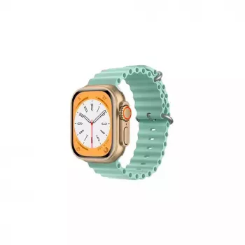 iWear S1 drážkovaný mäkký silikónový 20mm remienok pre Apple Watch 49mm / 45mm / 44mm / 42mm svetlozelená