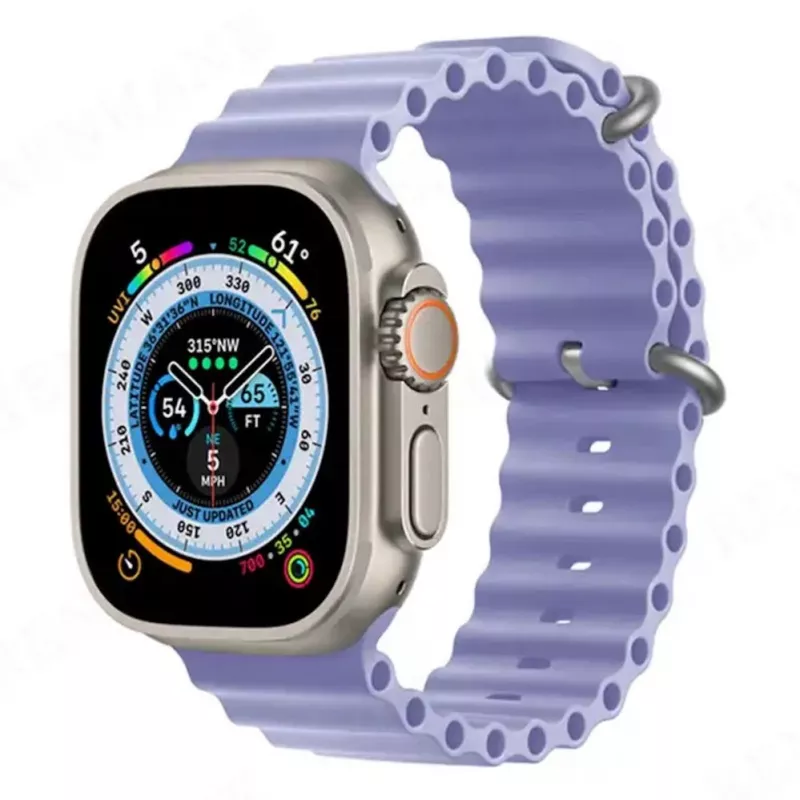 iWear S1 Grooved Soft Silicone 20mm remienok pre Apple Watch 49mm / 45mm / 44mm / 42mm orgovánová