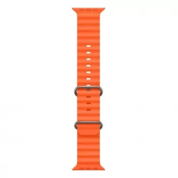iWear S1 drážkovaný mäkký silikónový 20mm remienok pre Apple Watch 49mm / 45mm / 44mm / 42mm oranžový