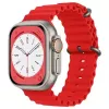 iWear S1 Grooved Soft Silicone 20mm náramok pre Apple Watch 49mm / 45mm / 44mm / 42mm červená