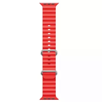 iWear S1 Grooved Soft Silicone 20mm náramok pre Apple Watch 49mm / 45mm / 44mm / 42mm červená