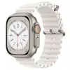 iWear S1 Grooved Soft Silicone 20mm remienok pre Apple Watch 49mm / 45mm / 44mm / 42mm biely