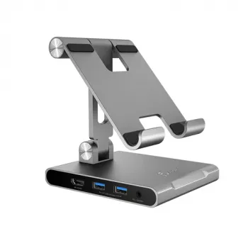J5CREATE JTS224-N Multi-Angle stojan s USB-C dokovacou stanicou pre iPad Pro (Space Grey)