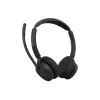 Jabra Evolve3 45 stereo headset s Link 390a USB-A adaptérom a stojanom, UC certifikovaný, čierny