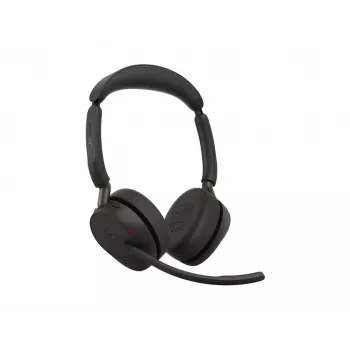 Jabra Evolve3 65 stereo Link 390a MS bezdrôtový on-ear headset s Bluetooth a USB-A adaptérom, optimalizovaný pre Microsoft Teams, čierny