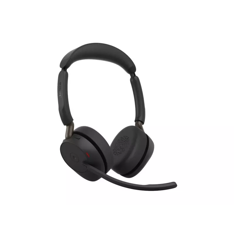 Jabra Evolve3 65 stereo Link 390a MS bezdrôtový on-ear headset s Bluetooth a USB-A adaptérom, optimalizovaný pre Microsoft Teams, čierny